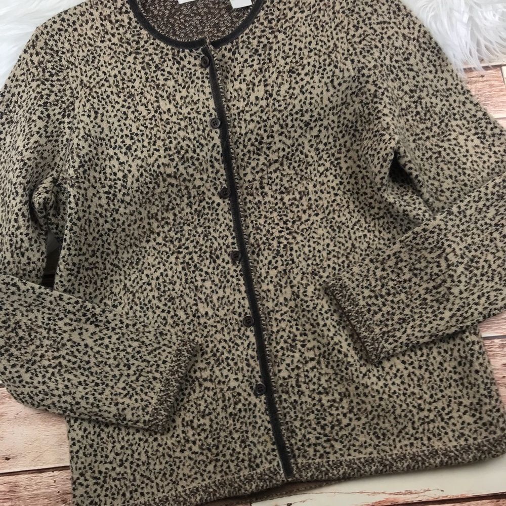 Orvis wool animal printed cardigan sweater button down - Picture 3 of 5